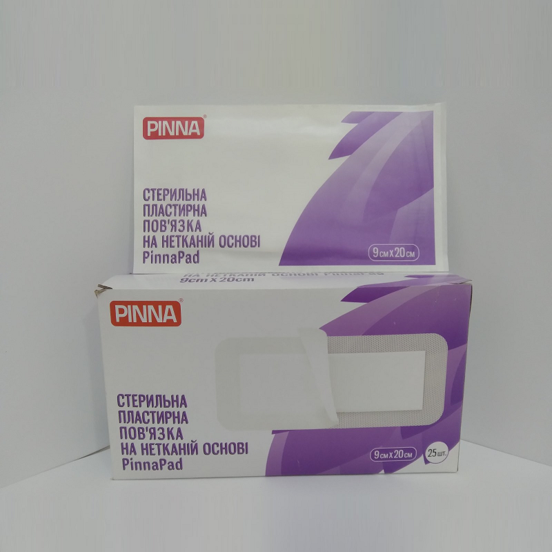 Стерильна пластирна пов'язка на нетканній основі ПіннаПед 9см х 20см